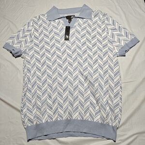 J. Ferrar Johnny Collar Mens Short Sleeve Polo Sweater NWT Size M